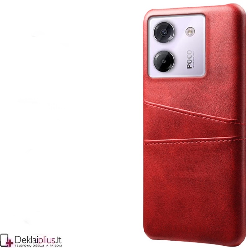 Dirbtinės odos nugarėlė - dėklas su skyreliais - raudonas (Xiaomi Poco M7 Pro 5G) Dirbtinės odos nugarėlė - dėklas su skyreliais - raudonas (Xiaomi Poco M7 Pro 5G)